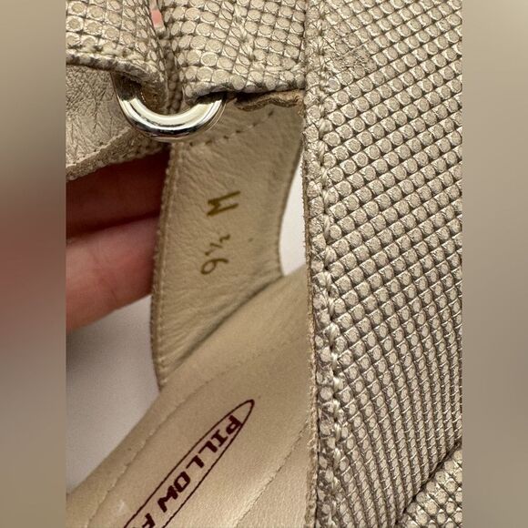 Amalfi By Rangoni Bice Quarter Strap Sandal Beige Metallic Comfort Size 9.5 - Picture 12 of 12